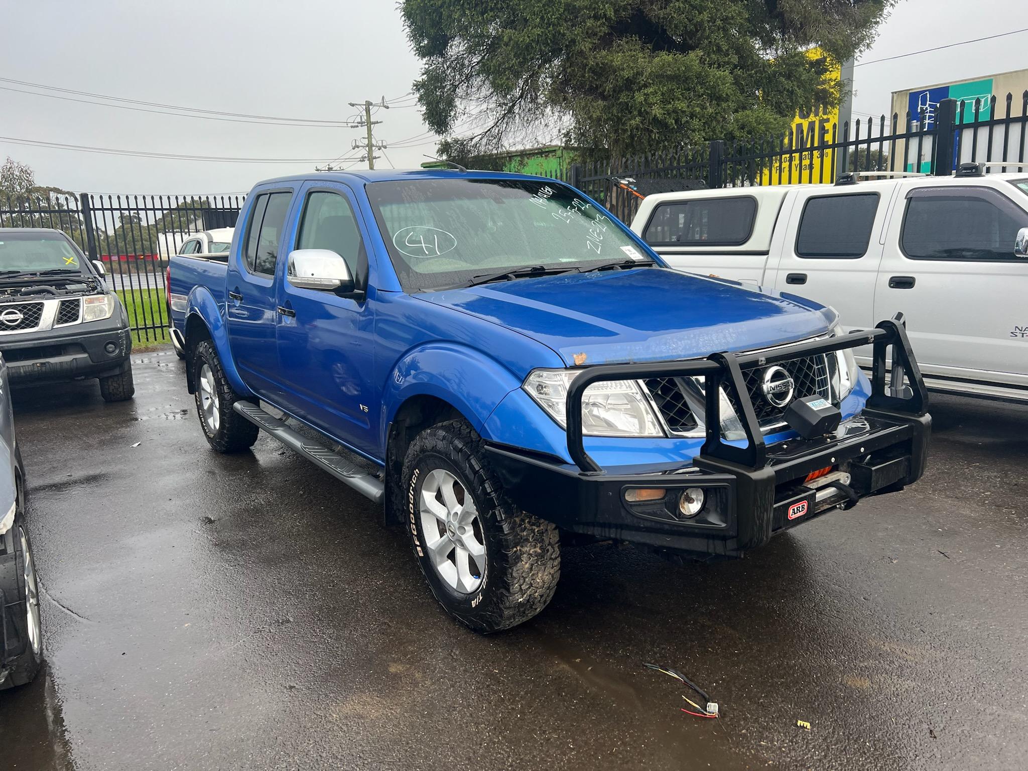 NISSAN NAVARA D40 STX-550 V9X V6 DIESEL BLUE 2012 WRECKING