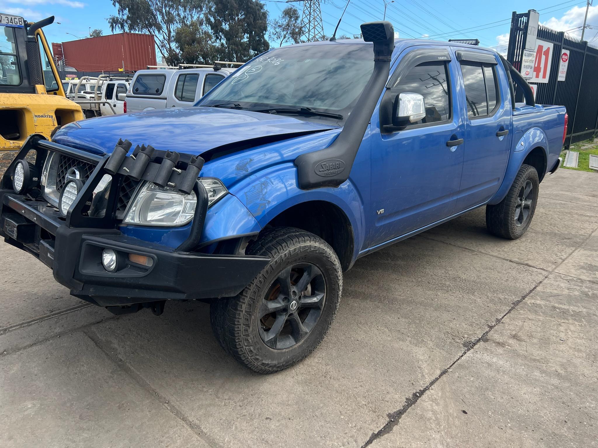 NISSAN NAVARA D40 VSK ST-X V9X V6 DIESEL BLUE 2012 WRECKING