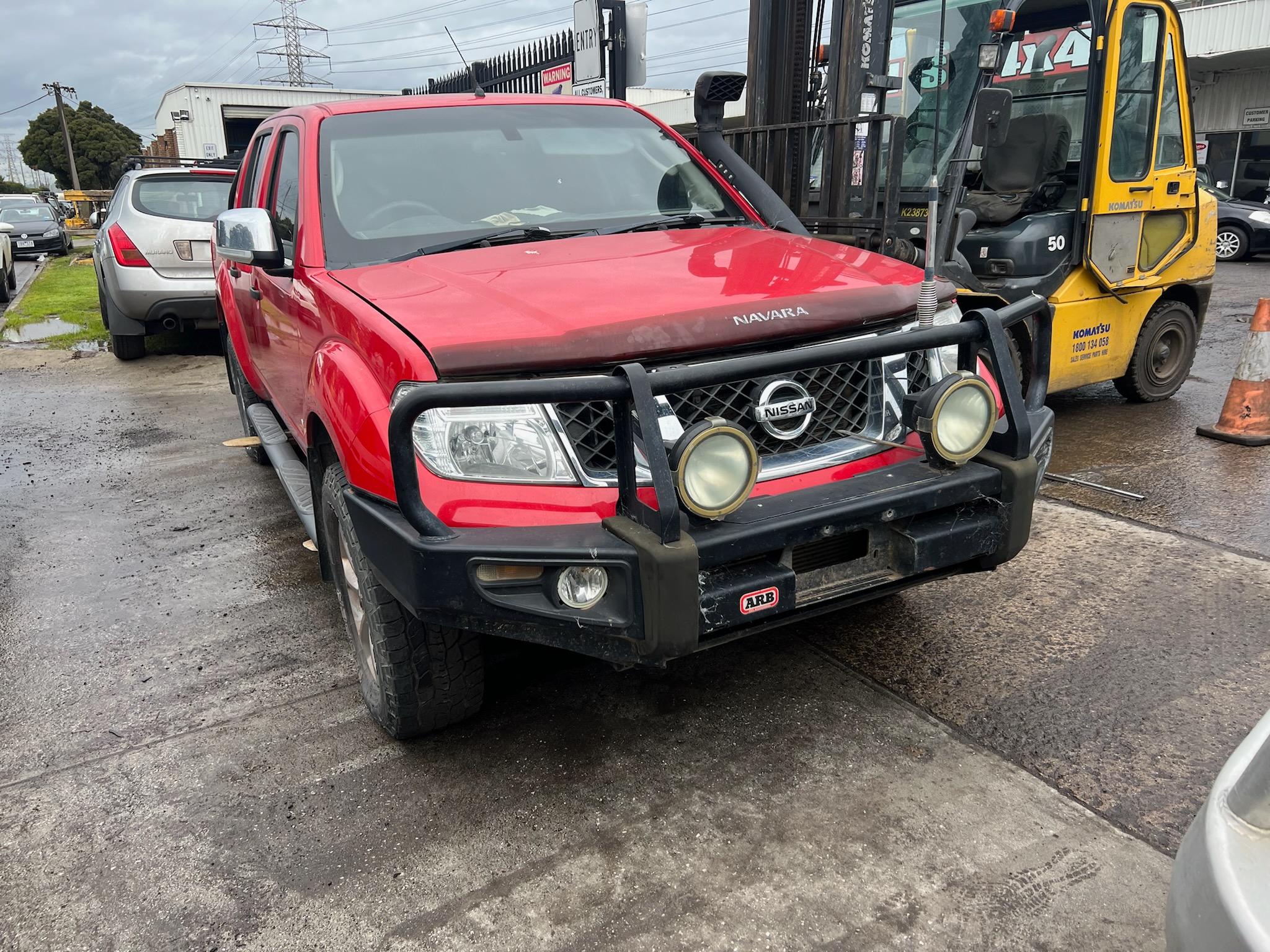 NISSAN NAVARA D40 VSK STX550 V9X V6 3.0 DIESEL RED 2012 WRECKING