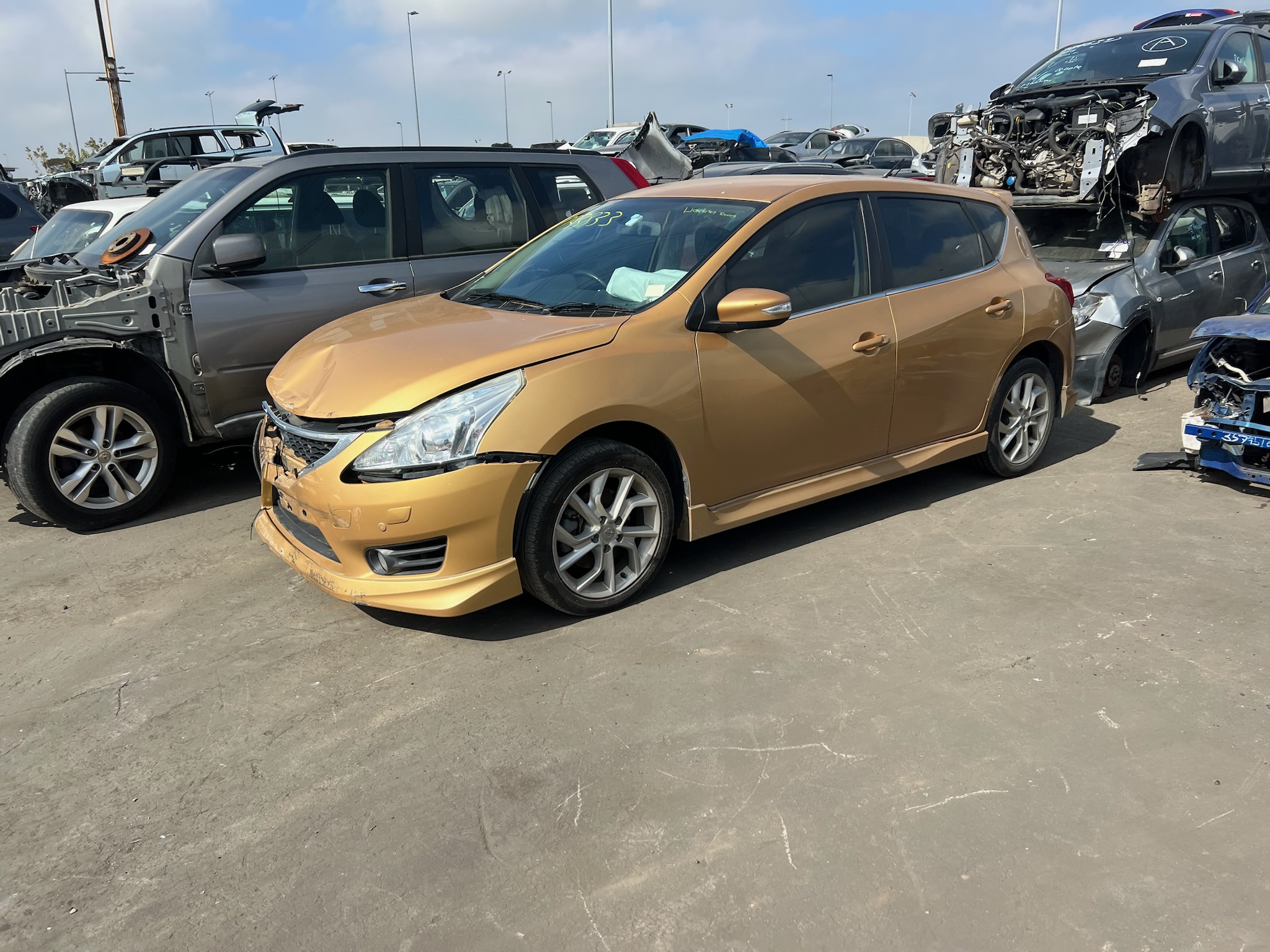 PARTING OUT NISSAN PULSAR C12 SSS HATCH TURBO PETROL GOLD 2015 WRECKING