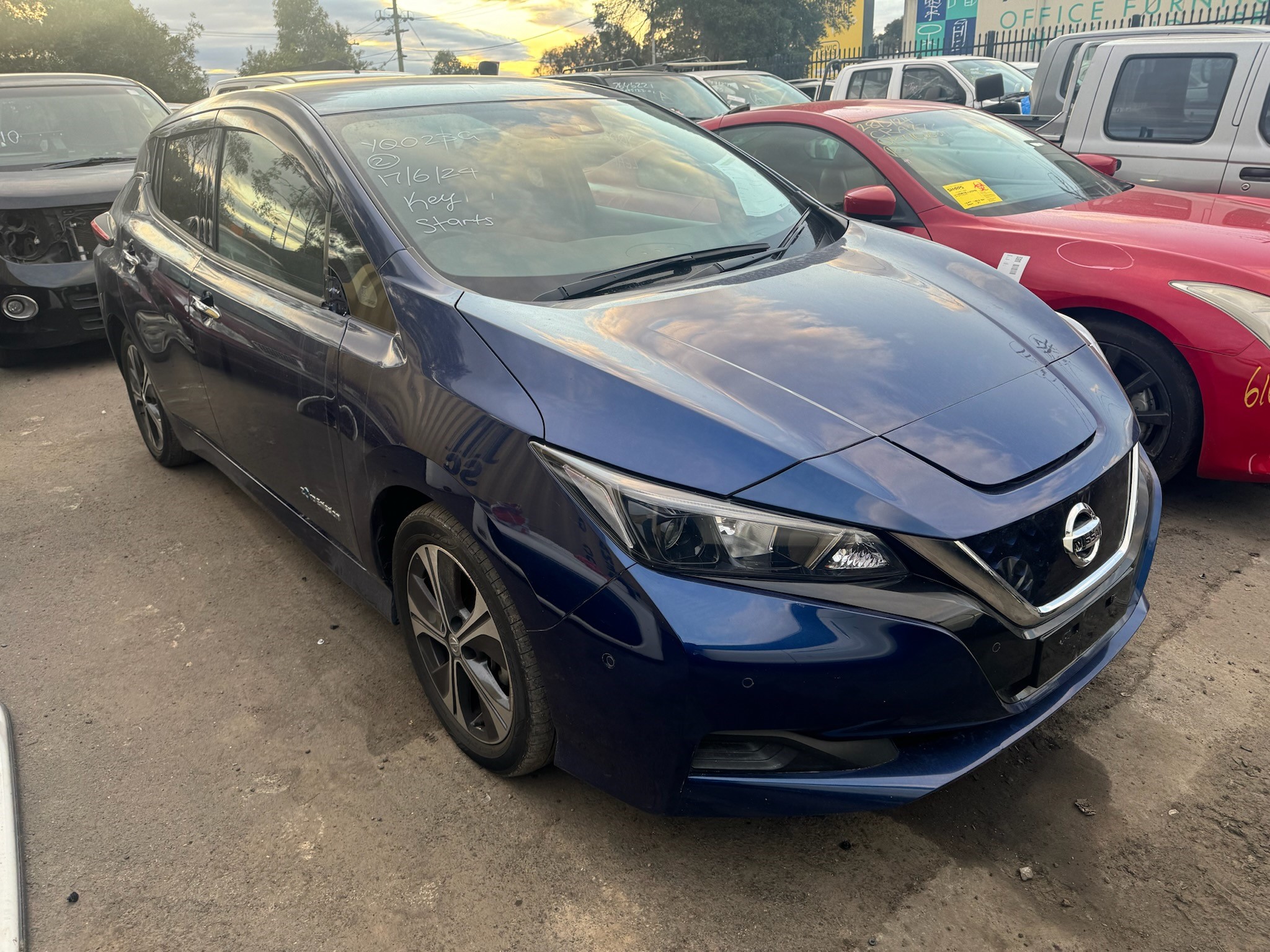 NISSAN LEAF ZE1 ELECTRIC VEHICLE BLUE 2018 WRECKING 