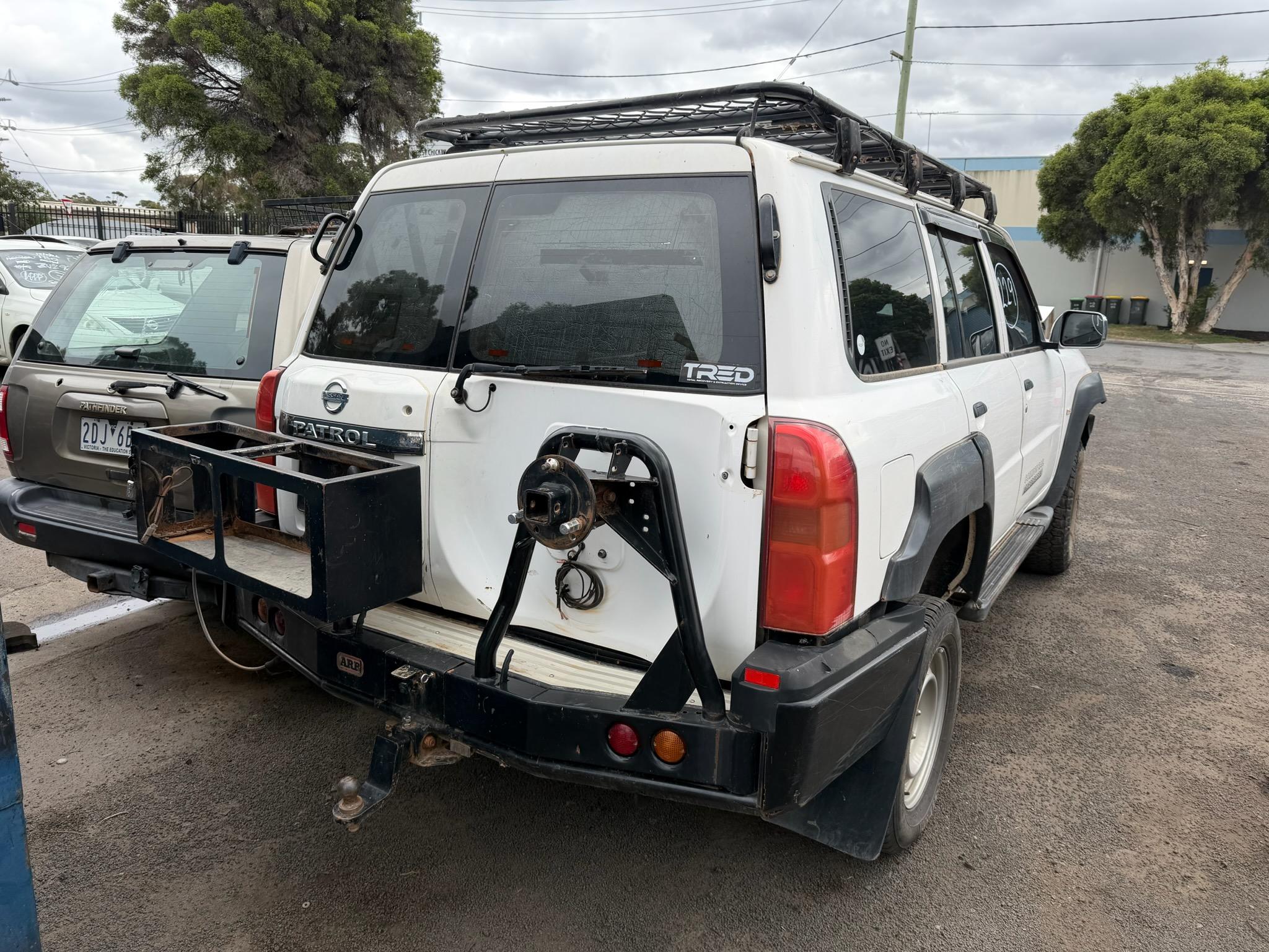 NISSAN PATROL Y61 S4 WAGON WHITE ARB STEEL REAR BAR WRECKING