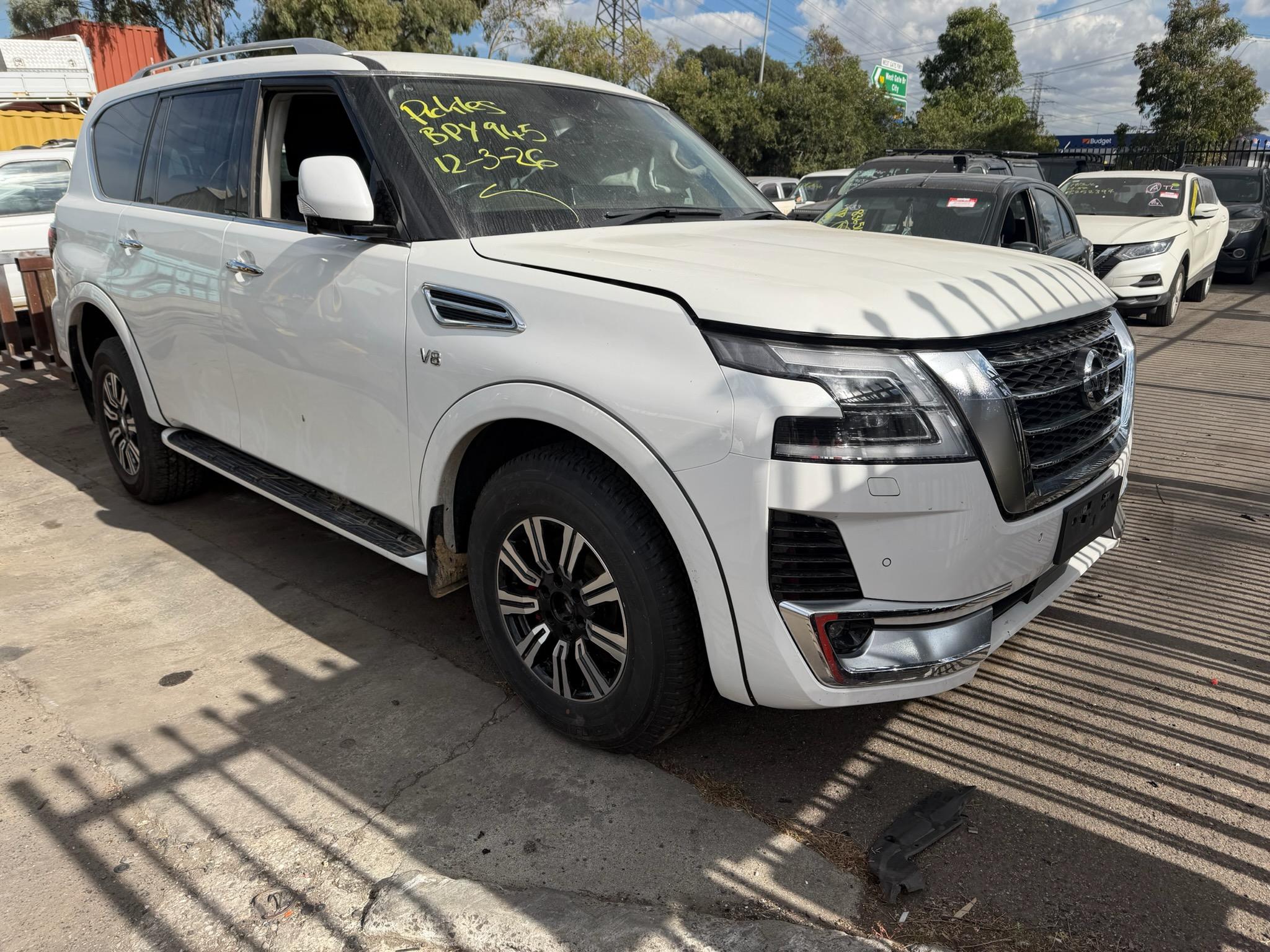 NISSAN PATROL Y62 VK56 V8 WHITE 2024 WRECKING