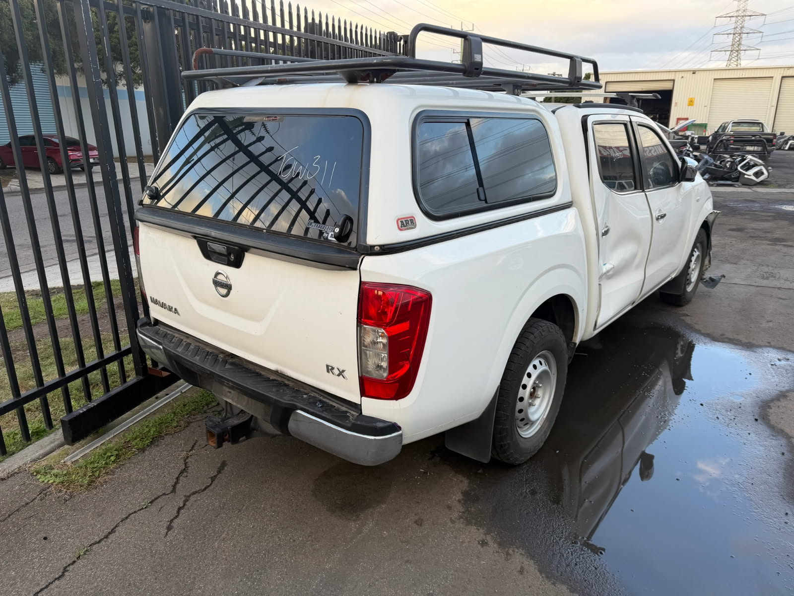 NISSAN NAVARA D23 WHITE ARB CANOPY WITH ROOF RACK – STEEL REINFORCED