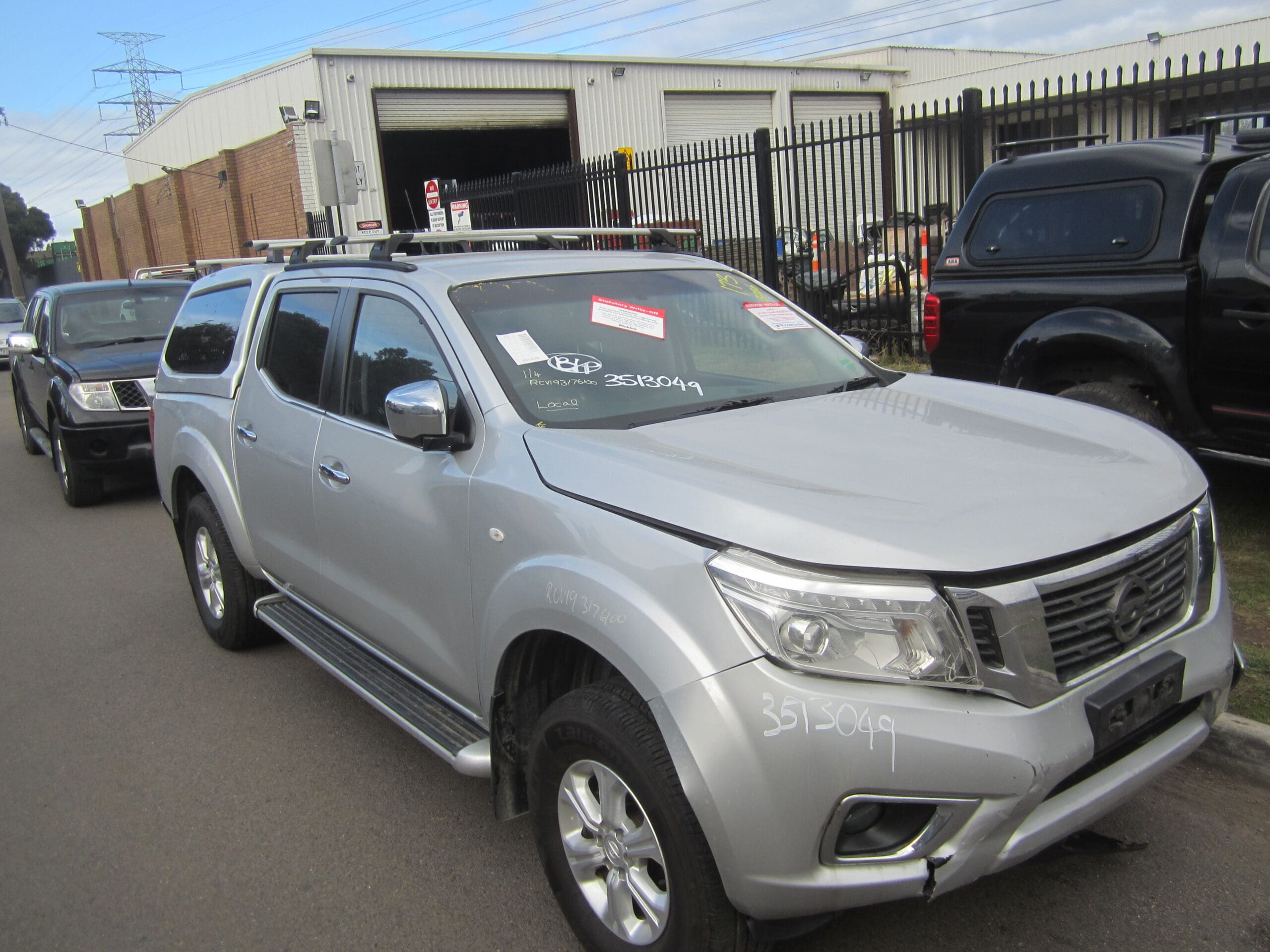 NISSAN NAVARA D23 NP300 DIESEL CANOPY SILVER 2016 WRECKING