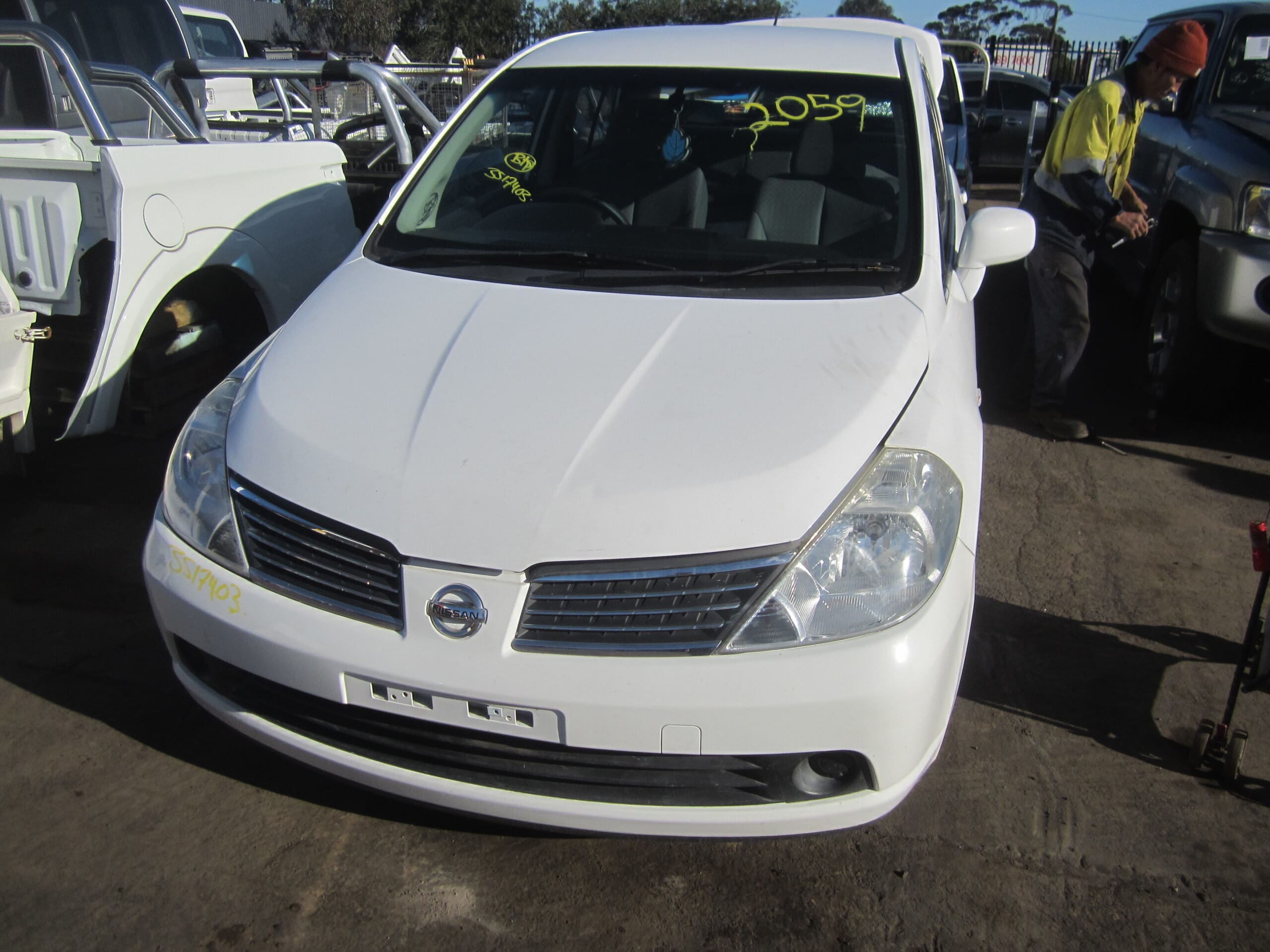 NISSAN TIIDA C11 SEDAN 1.8 WHITE 2008 WRECKING