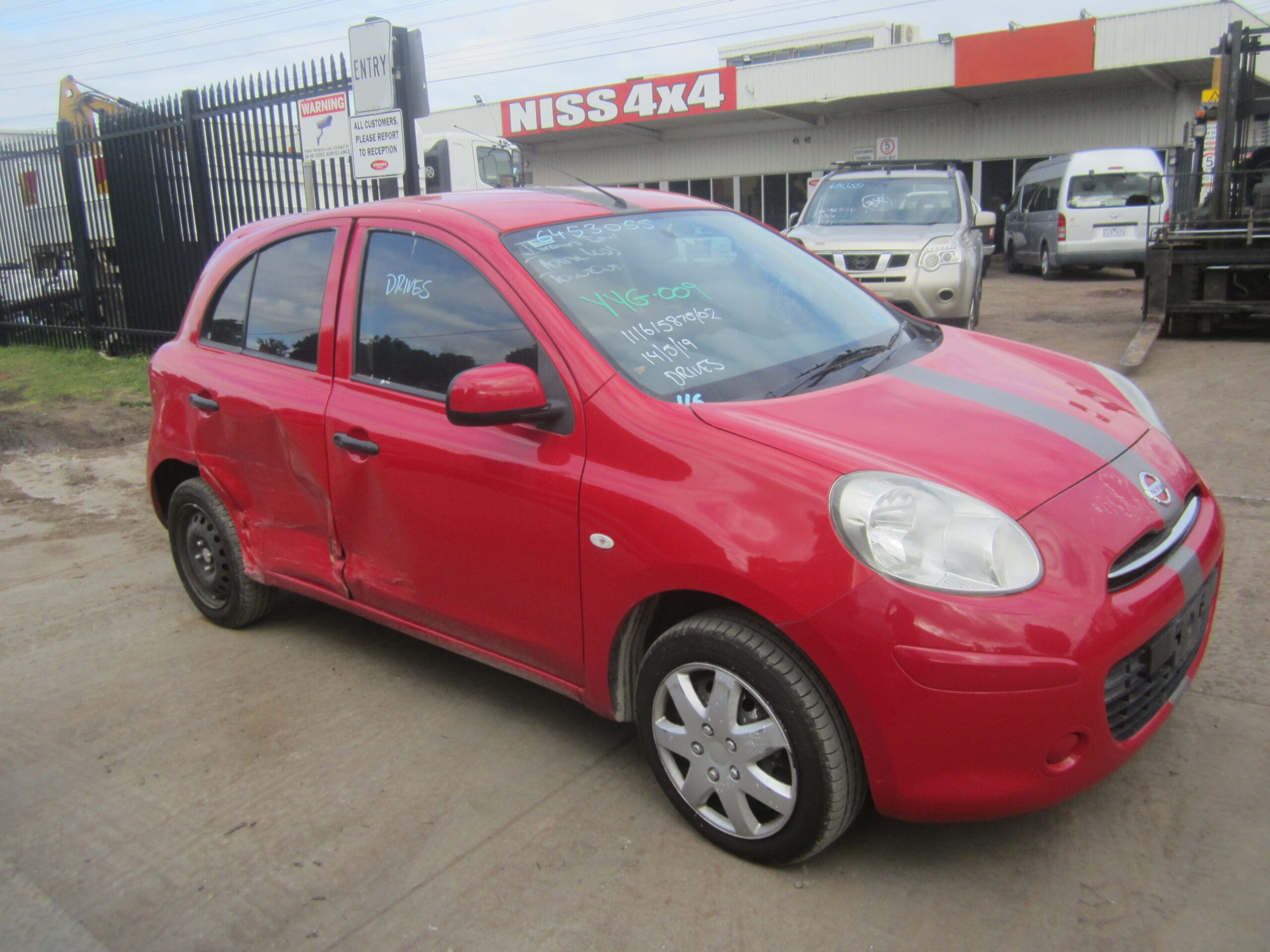 NISSAN MICRA K13 1.5L RED 2010 WRECKING