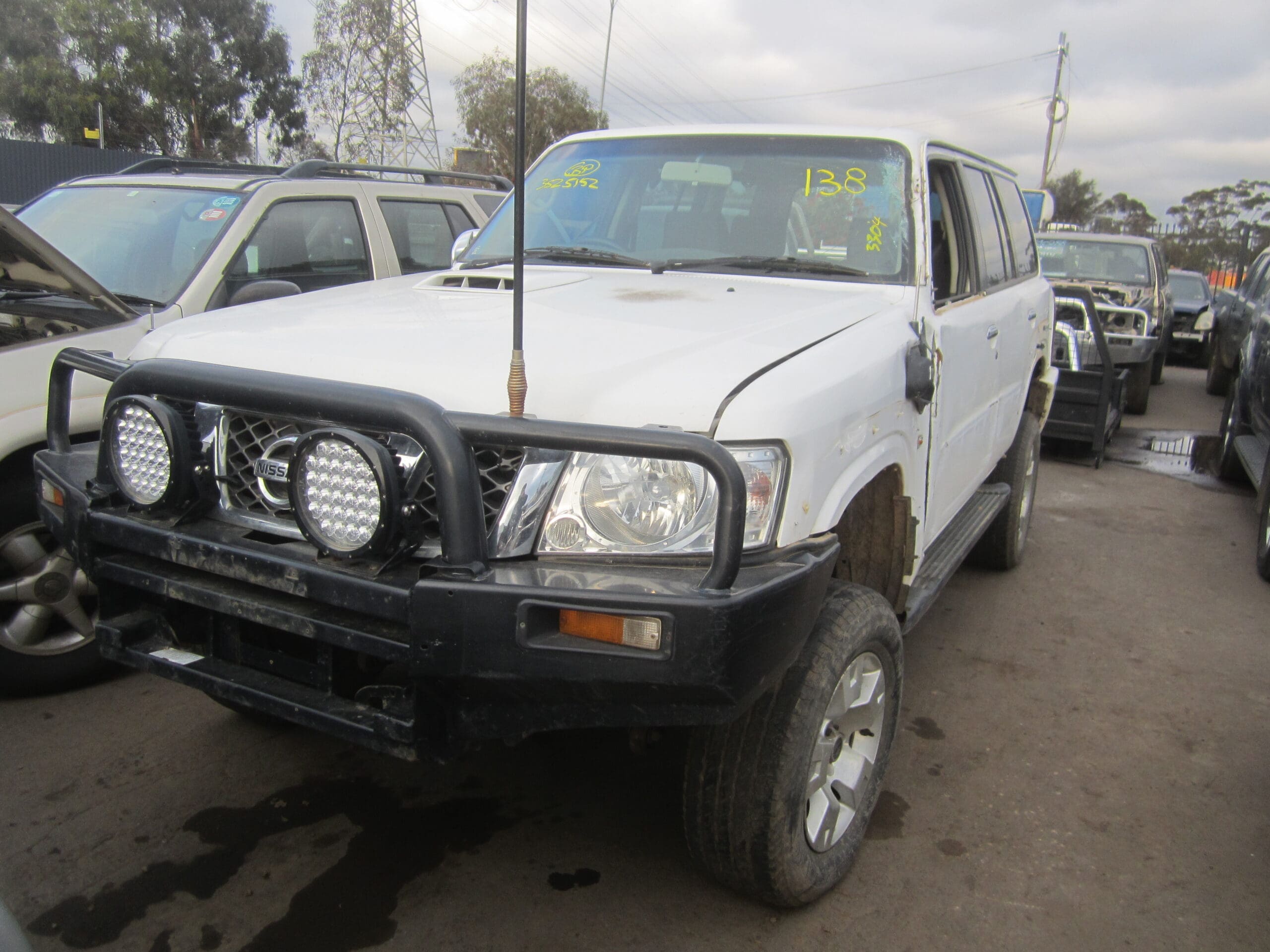 NISSAN PATROL Y61 GU WAGON ZD30 COMM RAIL WHITE 2008 WRECKING