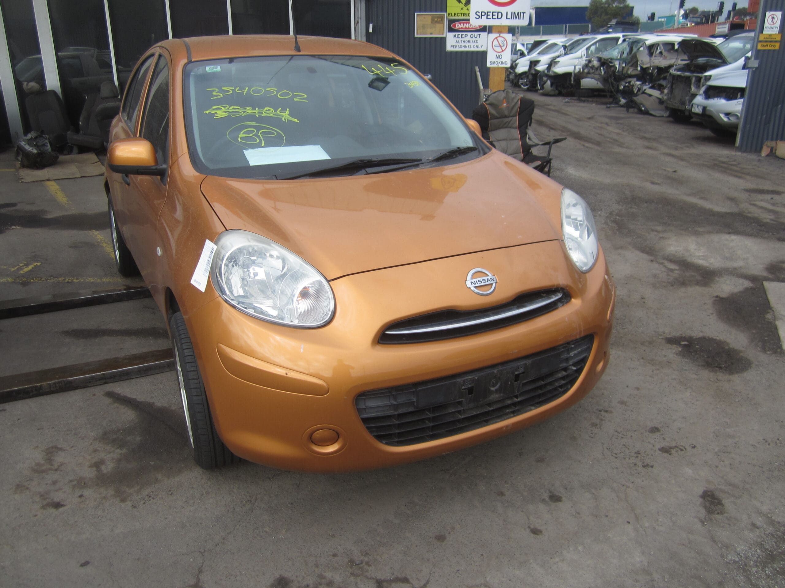 NISSAN MICRA K13 ST ORANGE 2012 WRECKING