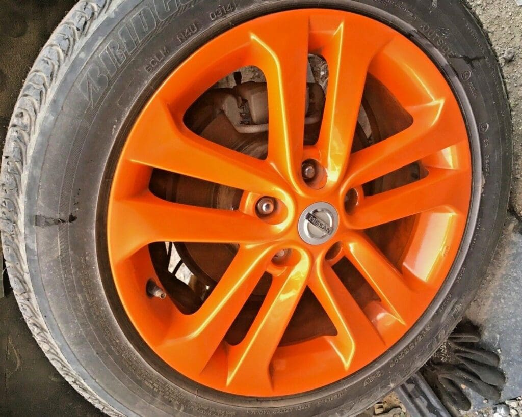 NISSAN JUKE F15 ST-S ALLOY WHEEL ORANGE COLOR SET OF 4 GENUINE USED 2011 - 2019